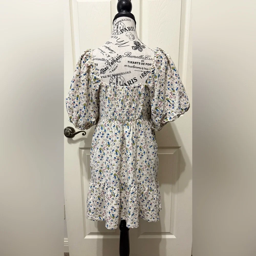 Sim & Sam Floral High Low Sundress with Puff Sleeves - Picture 3 of 6